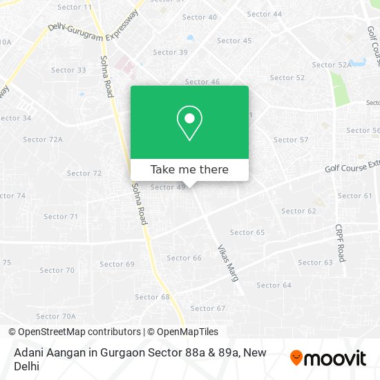 Adani Aangan in Gurgaon Sector 88a & 89a map