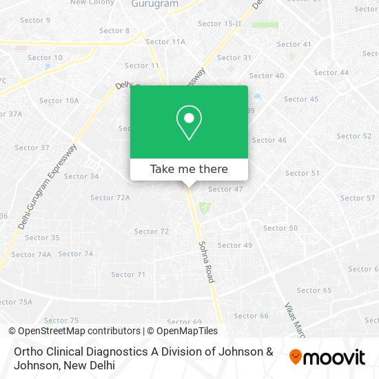 Ortho Clinical Diagnostics A Division of Johnson & Johnson map