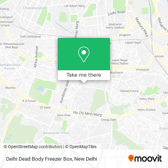 Delhi Dead Body Freezer Box map