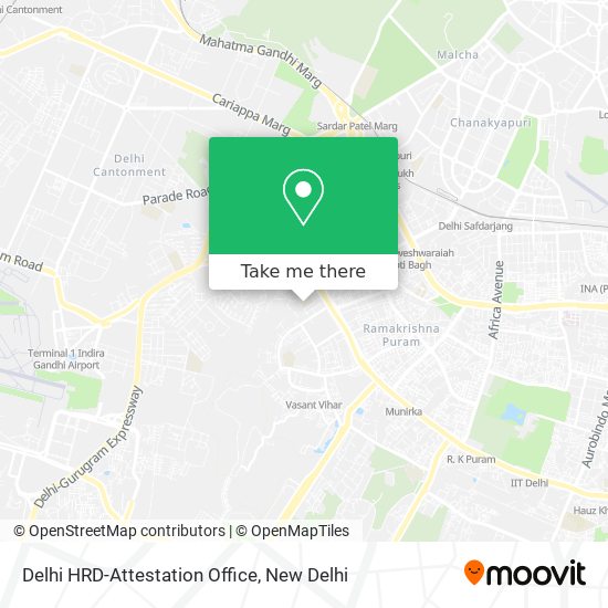 Delhi HRD-Attestation Office map