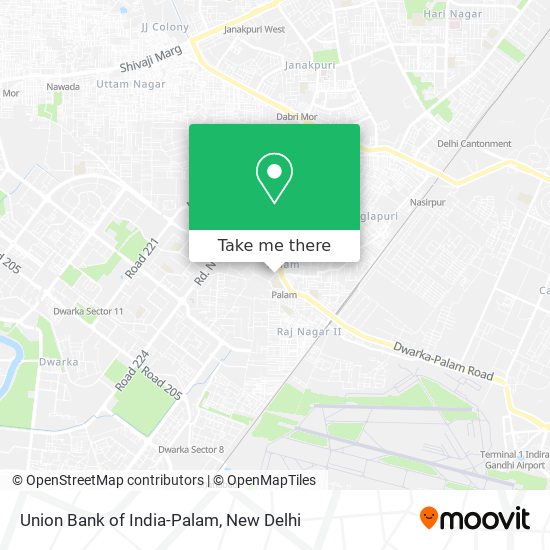 Union Bank of India-Palam map