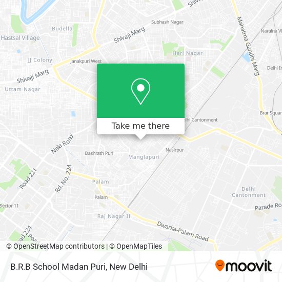 B.R.B School Madan Puri map