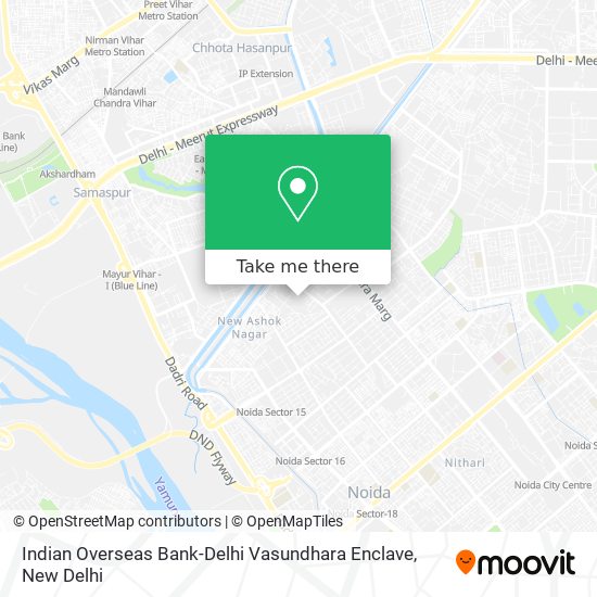 Indian Overseas Bank-Delhi Vasundhara Enclave map