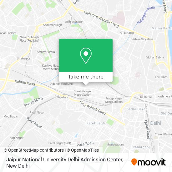 Jaipur National University Delhi Admission Center map