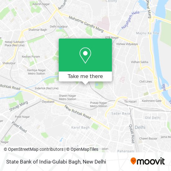 State Bank of India-Gulabi Bagh map