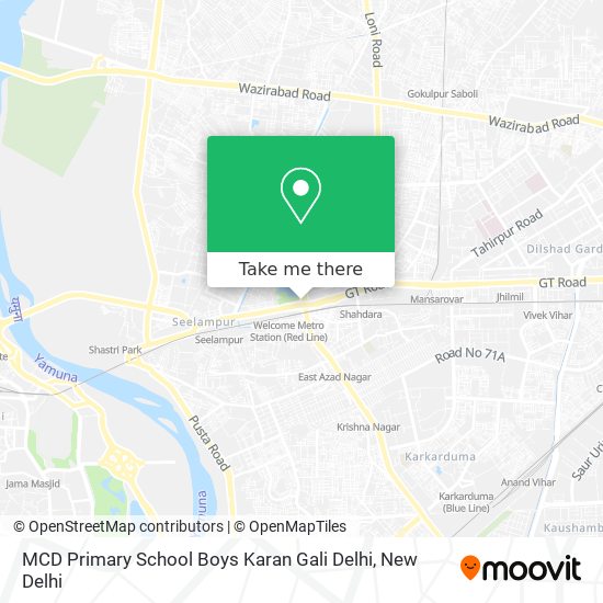 MCD Primary School Boys Karan Gali Delhi map