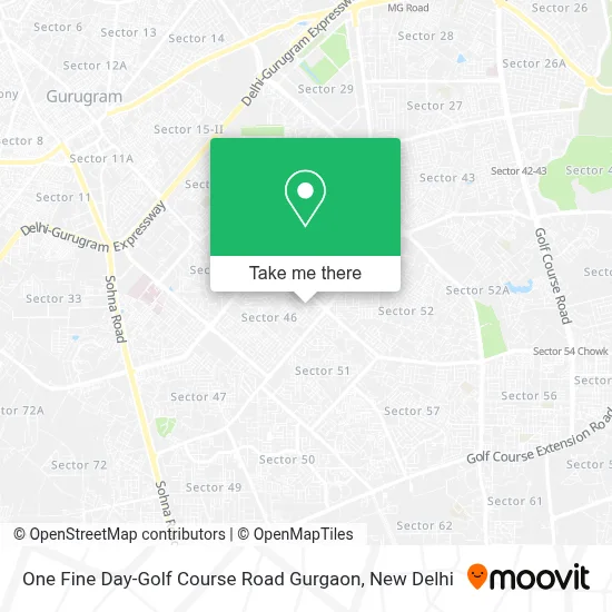One Fine Day-Golf Course Road Gurgaon map