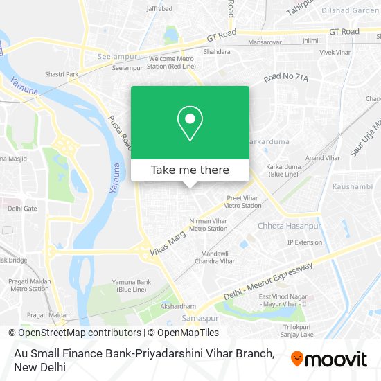 Au Small Finance Bank-Priyadarshini Vihar Branch map
