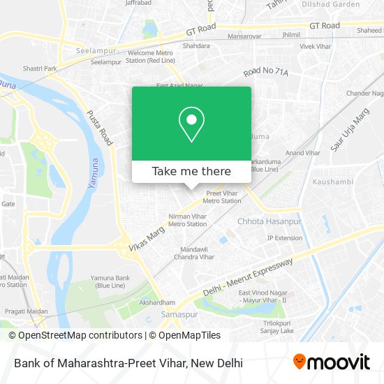 Bank of Maharashtra-Preet Vihar map