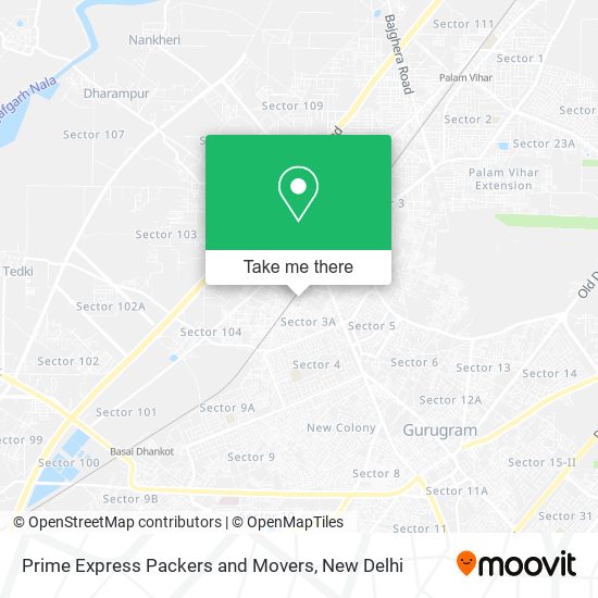 Prime Express Packers and Movers map