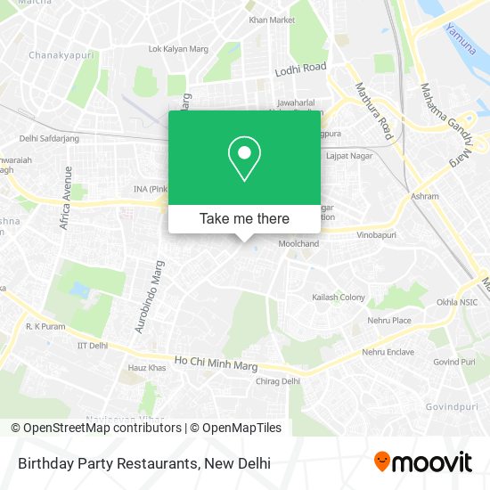 Birthday Party Restaurants map