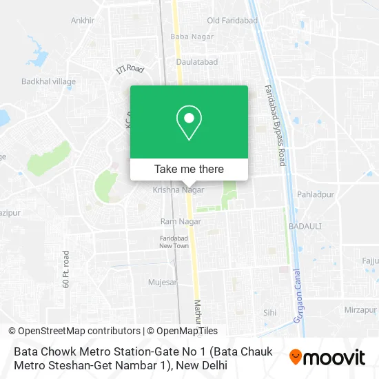 Bata Chowk Metro Station-Gate No 1 (Bata Chauk Metro Steshan-Get Nambar 1) map