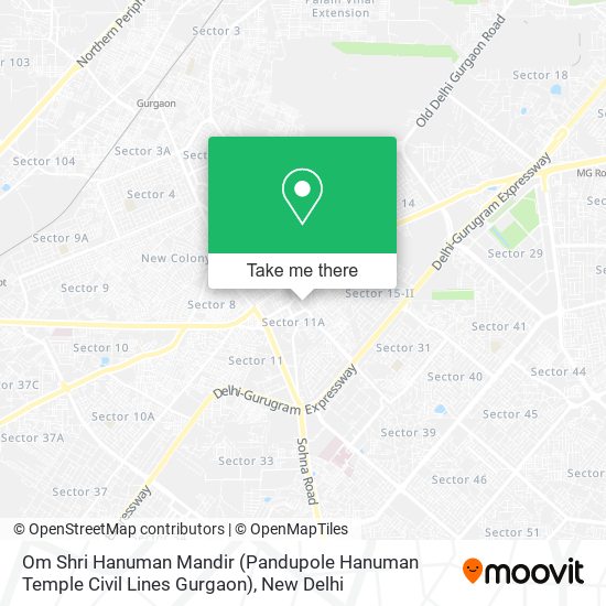 Om Shri Hanuman Mandir (Pandupole Hanuman Temple Civil Lines Gurgaon) map