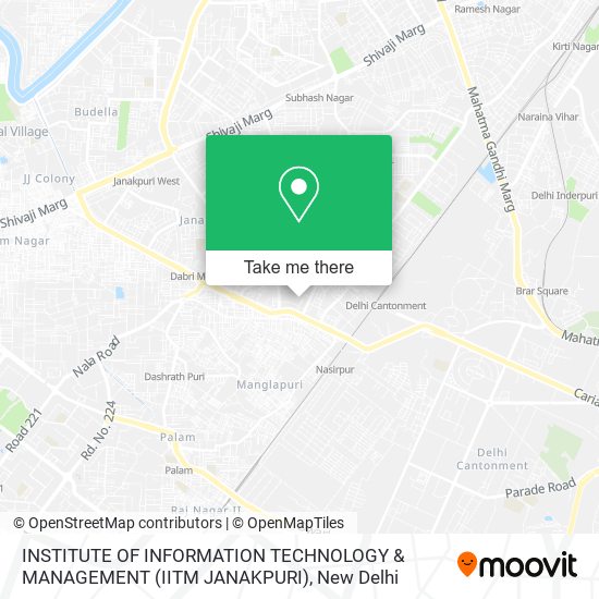 INSTITUTE OF INFORMATION TECHNOLOGY & MANAGEMENT (IITM JANAKPURI) map