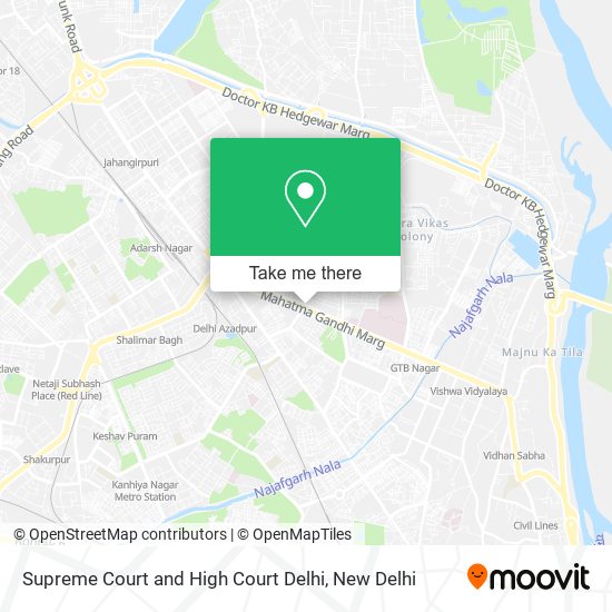 Supreme Court and High Court Delhi map