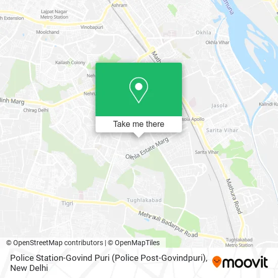 Police Station-Govind Puri (Police Post-Govindpuri) map