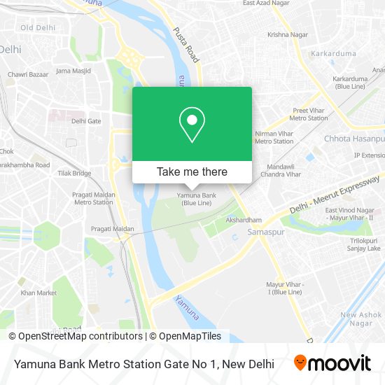 Yamuna Bank Metro Station Gate No 1 map