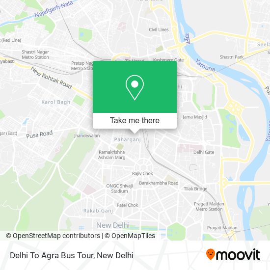 Delhi To Agra Bus Tour map