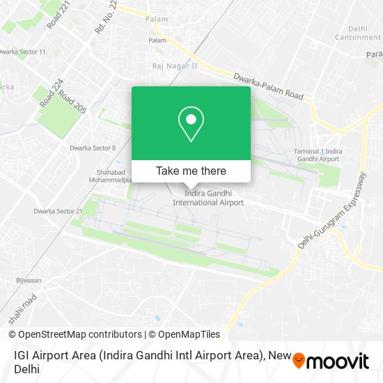 IGI Airport Area (Indira Gandhi Intl Airport Area) map