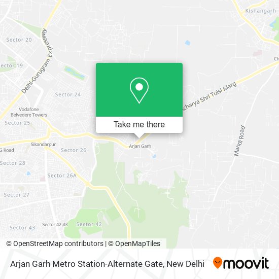 Arjan Garh Metro Station-Alternate Gate map