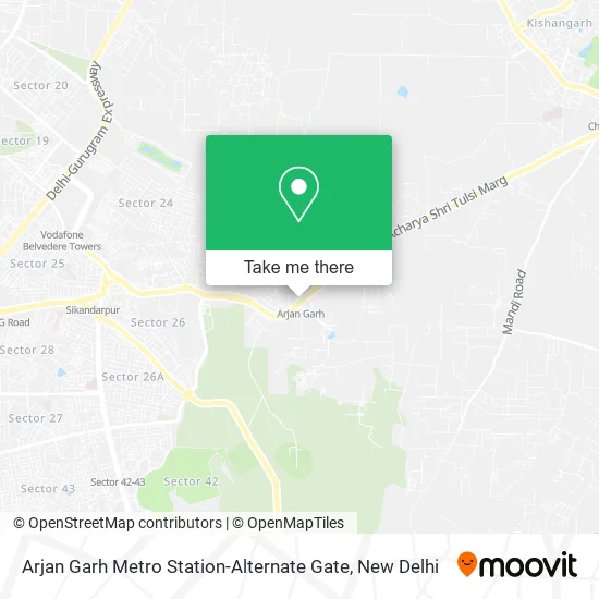 Arjan Garh Metro Station-Alternate Gate map