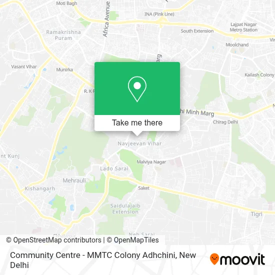 Community Centre-MMTC Colony Adhchini map