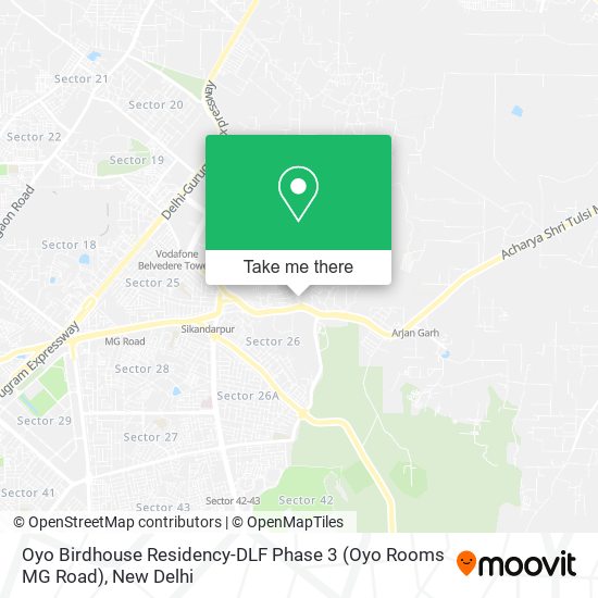 Oyo Birdhouse Residency-DLF Phase 3 (Oyo Rooms MG Road) map