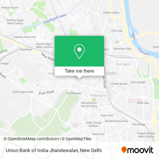 Union Bank of India-Jhandewalan map