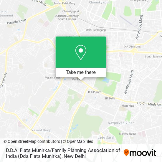 D.D.A. Flats Munirka / Family Planning Association of India (Dda Flats Munirka) map