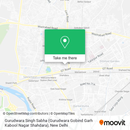 Gurudwara Singh Sabha (Gurudwara Gobind Garh Kabool Nagar Shahdara) map