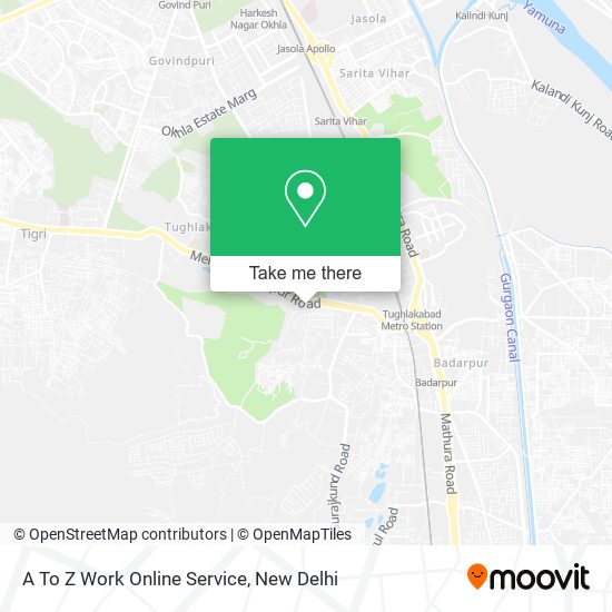 A To Z Work Online Service map