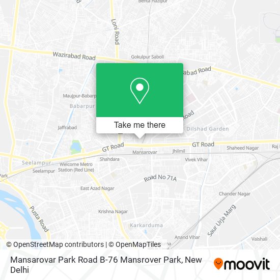 Mansarovar Park Road B-76 Mansrover Park map