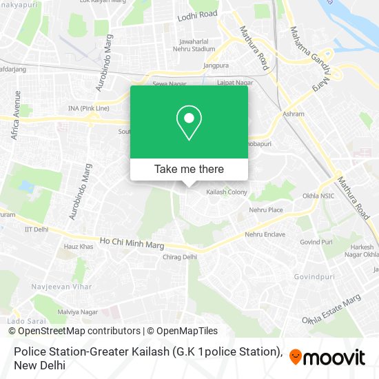 Police Station-Greater Kailash (G.K 1police Station) map