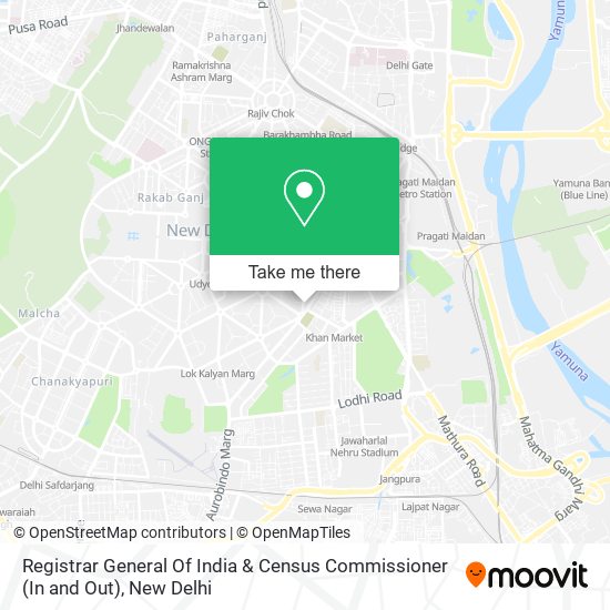 Registrar General Of India & Census Commissioner (In and Out) map