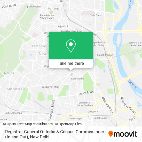 Registrar General Of India & Census Commissioner (In and Out) map