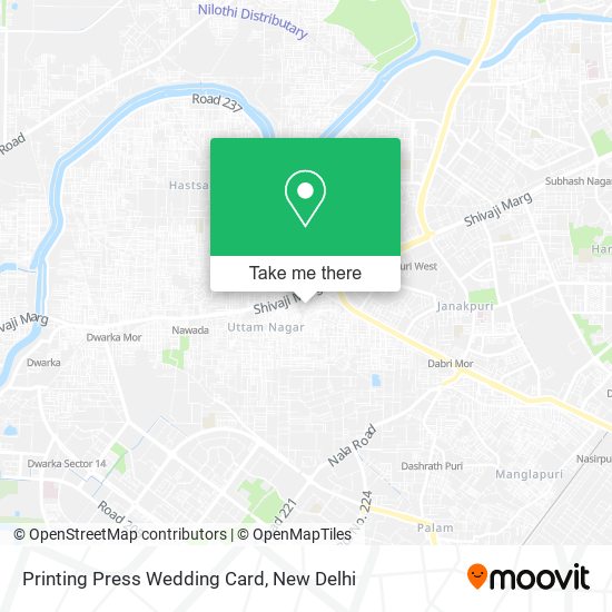 Printing Press Wedding Card map