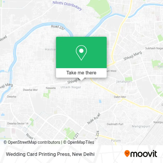 Printing Press Wedding Card map