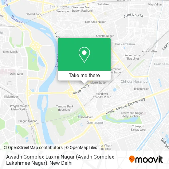 Awadh Complex-Laxmi Nagar (Avadh Complex-Lakshmee Nagar) map