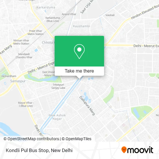 Kondli Pul Bus Stop map