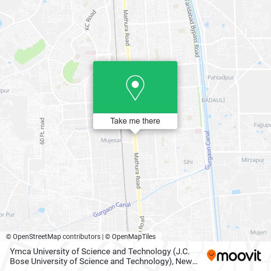 Ymca University of Science and Technology (J.C. Bose University of Science and Technology) map