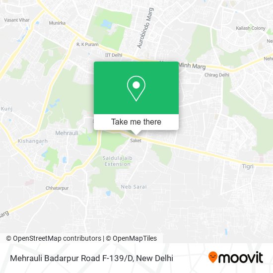 Mehrauli Badarpur Road F-139/D map