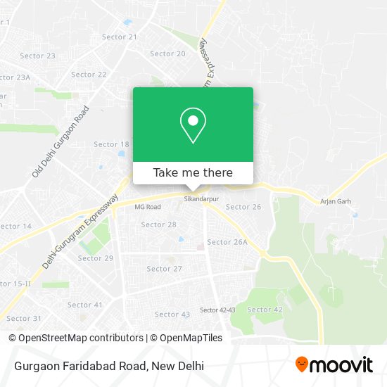 Gurgaon Faridabad Road map