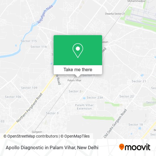 Apollo Diagnostic in Palam Vihar map