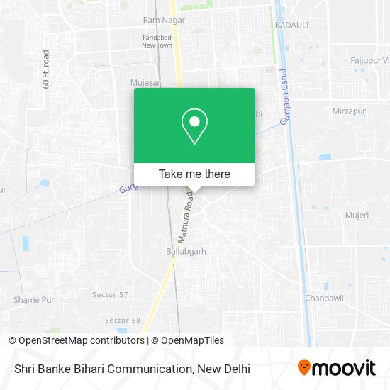 Shri Banke Bihari Communication map