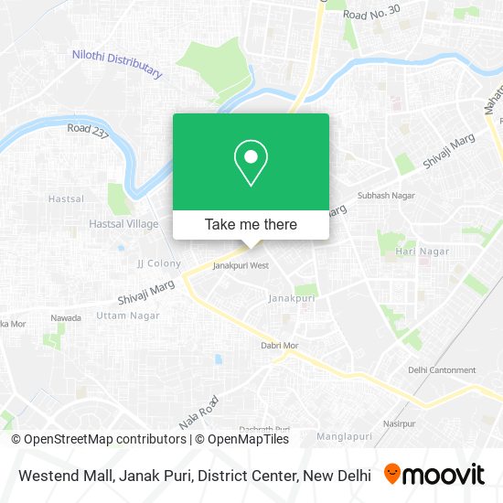 Westend Mall, Janak Puri, District Center map