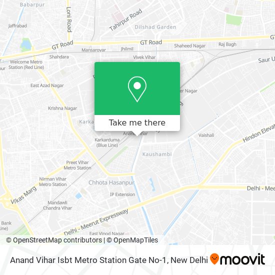 Anand Vihar Isbt Metro Station Gate No-1 map