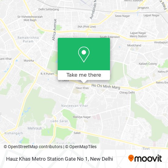 Hauz Khas Metro Station Gate No 1 map