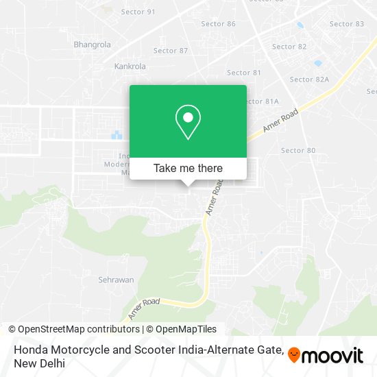 Honda Motorcycle and Scooter India-Alternate Gate map