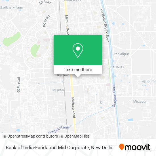 Bank of India-Faridabad Mid Corporate map