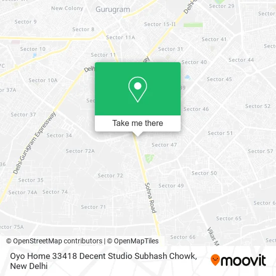 Oyo Home 33418 Decent Studio Subhash Chowk map